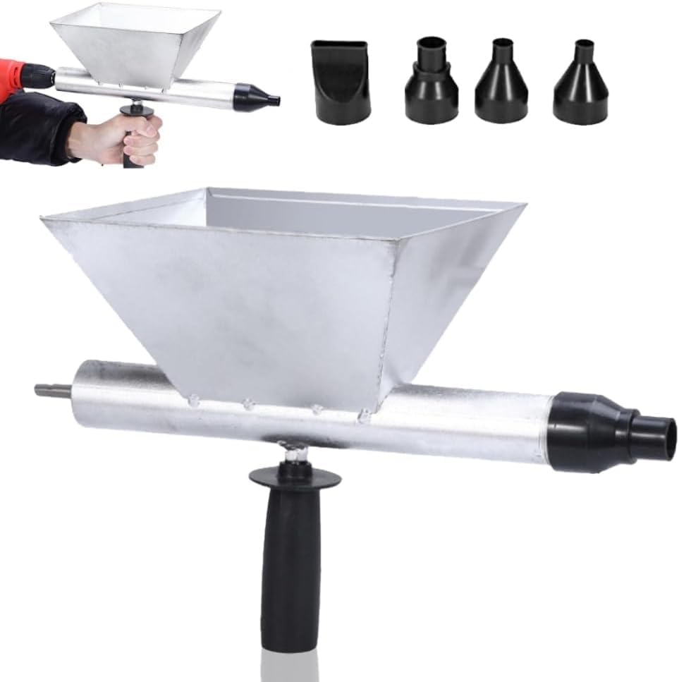 Pulverizador De Cemento Máquina de lechada de Mortero para Decor De Pisos Paredes Ladrillos Encoladora Pistola De Calafateo eléctrico Portátiles con 5 Boquillas(Taladro no lincluso)