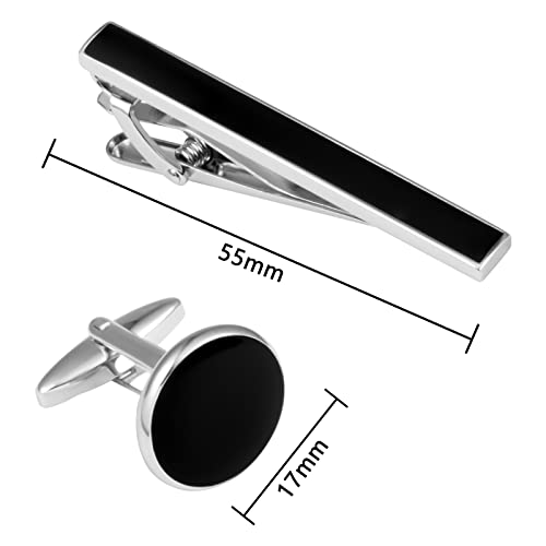 Image of GWD Cufflinks and Tie Clip Set Personalized Cuff Links Business Wedding
