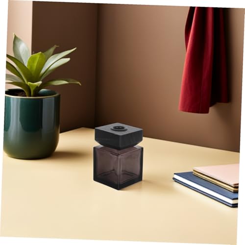 Flacons diffuseurs vides en verre carré 2 pièces avec couvercle bois Uonlytech - 6