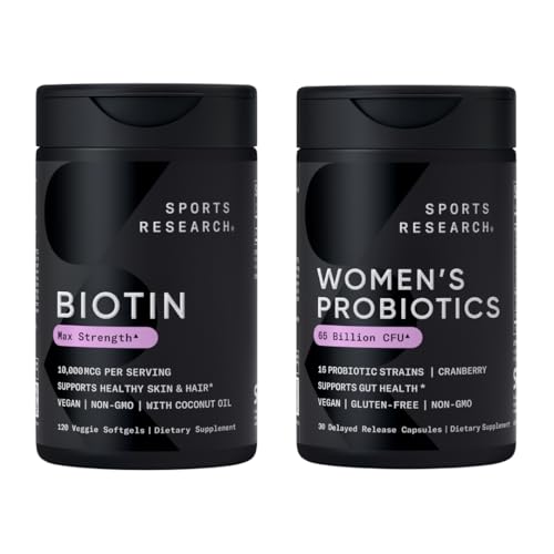 Sports Research Biotin 10,000mcg with Organic Coconut Oil