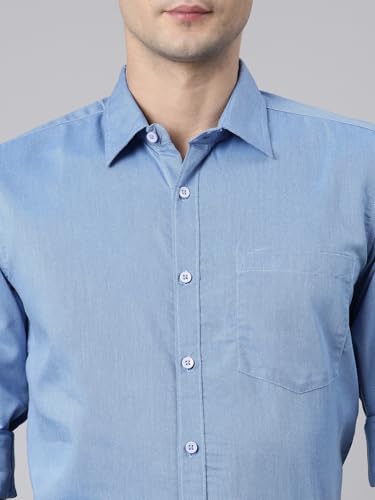 Image of THE SOUL PATROL Men's Casual Regular Fit Full Sleeve Premium Cotton Button-Down Shirt with Single Patch Pocket - Stylish, Classic, Comfortable, and Elegant for Everyday Wear
