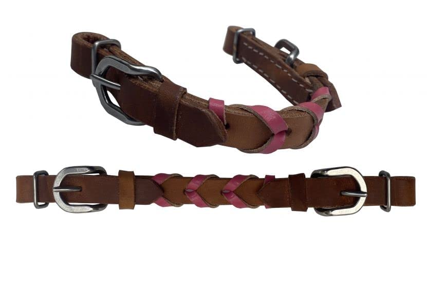Showman Argentina Cow Leather Braided Color Curb Strap