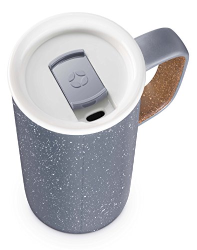 Ello Campy Vacuum Insulated Travel Mug With Leak-Proof Slider Lid And Comfy Carry Handle, Perfect For Coffee Or Tea, Bpa Free, Grey, 18Oz #TOP2
