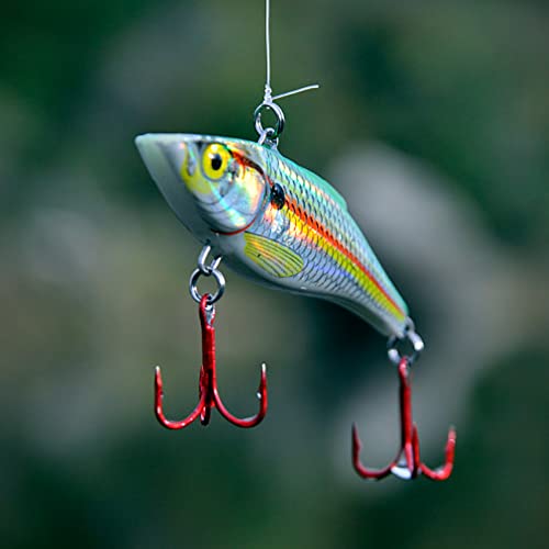 Fishing Red Treble Hooks High Carbon Steel Treble Fish Hooks Super Sharp Round Bend Barbed Triple Hook Replacement For Bass Trout Saltwater Freshwater Size 2 4 6 8 10 12 14 1/0 #TOP6