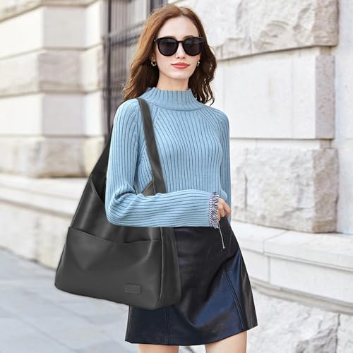 Image of Hobo Bags for Women, Vegan Leather Shoulder Handbag Tote Bag | Soft purse for teachers, office, college, travel, vacation& daily commute