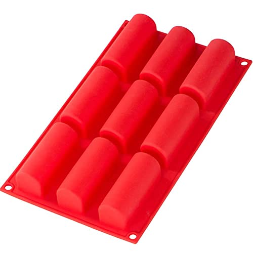 Webake Silikon Buche de Noel Backform Mini Rehrücken Backform Rehrückenform Mousse Kuchenform Klein Silikonform für 3D Zylinder Mousse, DIY Muffin Brownie Käseformen Schokolade Dessert