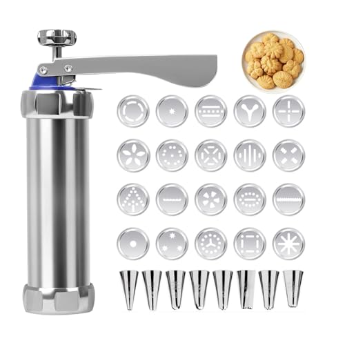 YNNHUDEEP Machine a Spritz Pistolet à Patisserie Presse à Biscuits Pistolet avec 20 Gabarits,8...