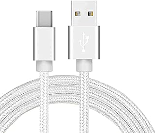 Galaxy Tab S9/Tab S9 Plus Ultra/Tab A8 10.5/A04s S21 FE Nylon Braided USB C Charger Lead Fast Charging Cable 1M for Samsung Galaxy A40 A41 A21S A22 A03S A02S A70 A50 A71 A51 A20E A90 5G (SILVER)