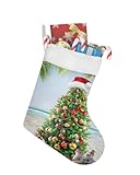 Coastal Christmas Tree Christmas Stockings Large Hanging Stockings Christmas Ornaments for Family Personalized Gifts Xmas Tree Decorations Xmas Tree Balss Snowman Beach
