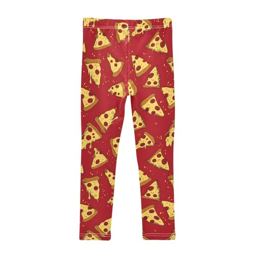 Red Pizza Girls Leggings Soft Stretch Workout Yoga Dance Pants for Kids Casual Tights2