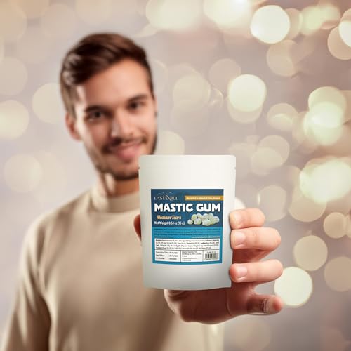 Eastanbul Mastic Gum Chewing Gum, 0.53oz (15g), Mastic Chewing Mewing for Jawline, Natural Tears in Resealable Bag, Medium Sized Natural Tears of Chios, Vegan, Non GMO