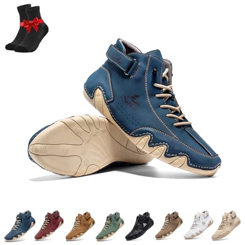 Kirposh Bottes Pieds Nus, Chaussures Pieds Nus Respirantes et antidérapantes, Baskets Unisexes, Baskets en Cuir, Chaussures Pieds Nus ergonomiques(Blue,44 EU)