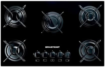 Cooktop 5 bocas Brastemp com grades piatina e acendimento automát...