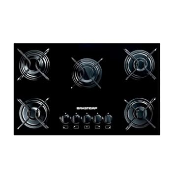 Cooktop 5 bocas Brastemp com grades piatina e acendimento automático - BDD75AE BIVOLT