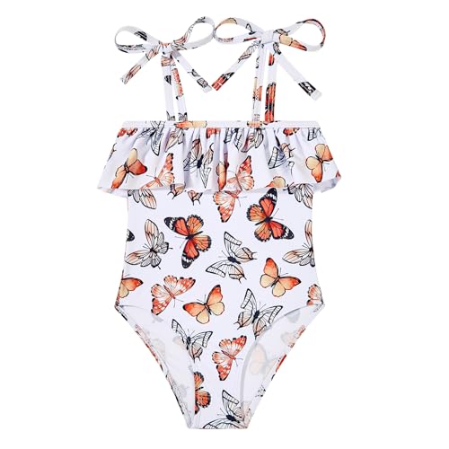 Image of Zando Toddler Swimsuit Girl Size 6M-8Y - Cute Ruffle Sling Adjustable Baby Girl Bathing Suit Kids Swimwear for Beach Wear