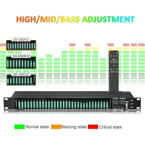 Ecualizador gráfico estéreo de 31 bandas con pantalla de espectro, montaje en rack 1U, reducción automática de ruido y 21 presets, para audio doméstico, HiFi y estudio de grabación miniatura 5