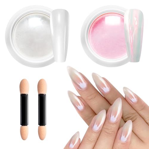 Pearl Chrome Nail Powder BISHENGYF -【Fairy Effect】Pink Chrome Nai...