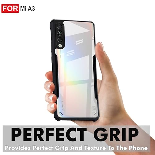 Image of Zapcase Back Case Cover for Mi A3 | Compatible for Mi A3 Back Case Cover | 360 Degree Hybrid Protection Back Cover Case | Clear Case with Camera Protection | (TPU + PC | Matte Black)