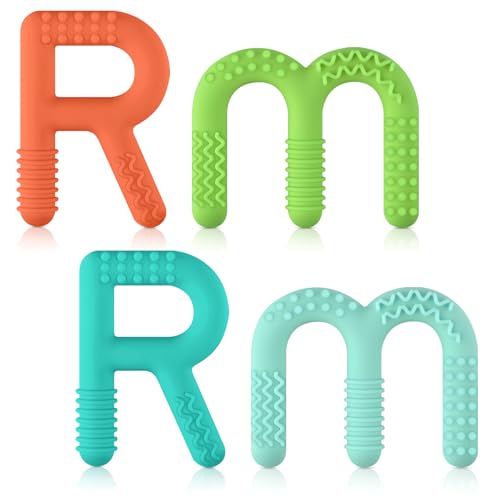 Image of ERKOON 4 Pack Sensory Chew Toys, Food Grade Silicone Oral Motor Chewy Tubes for Autism ADHD SPD, Extra Tough Textured Teething Sticks, Special Needs Fidget Tools for Kids