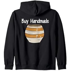 Potter Buy - Maceta de barro hecha a mano con cita de barro Sudadera con Capucha