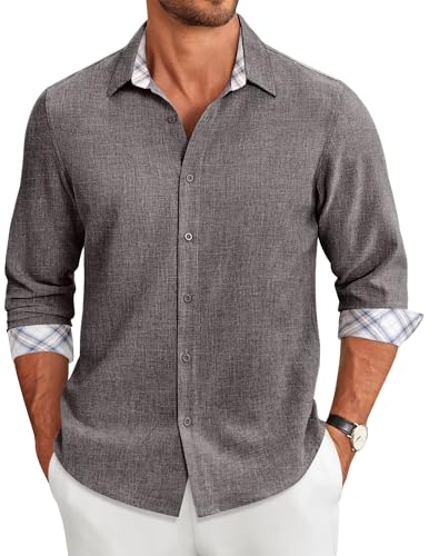 Chemise boutonnée manches longues COOFANDY coupe régulière pour un confort fluide
