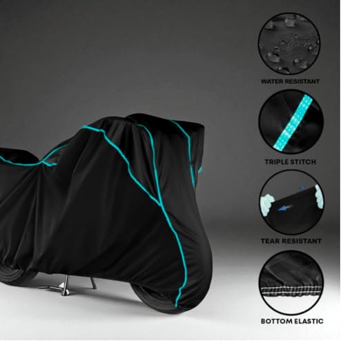 Image of Water Resistant Bike Cover for Triumph Speed T4 All Weather, UV Heat Resistant, Dustproof, Triple Stitched, Windproof Elastic Bottom