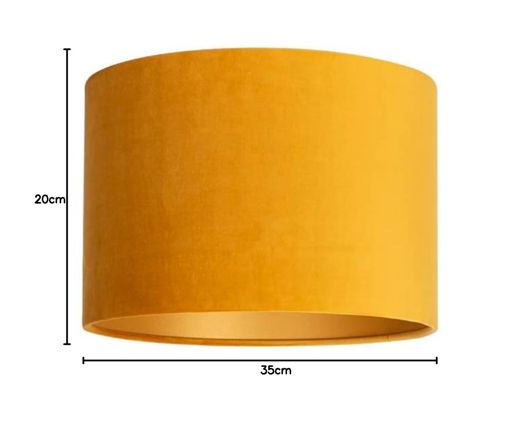 Uniqq Abat-jour velours ocre jaune Ø 35 cm - 20 cm de haut