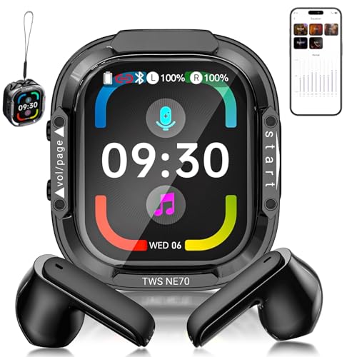 NE70 Earbuds 2026 New NE70 AI Translation Earbuds in Real Time Language Translator Headphones with LCD Touch Screen Audifonos Traductores Inglés Español Support 165 Languages for Travel Business