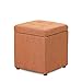 ZCYY Fußhocker aus Baumwolle und Leinen, Ottomane, Organizer-Kastenhocker, Aufbewahrungsbrustfußstütze, gepolsterter Sitz für den Eingangsbereich, orange 30x30x35cm (12x12x14inch)