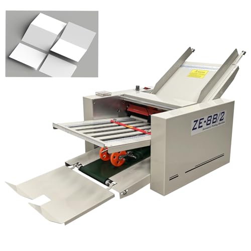 TECHTONGDA Automatic Paper Folding Machine with Counter and Adjusting Speed 110V Desktop Fold Paper 2 * 3in to 12 * 27in Fold Sizes, Max Speed 262ft/min for Offices, Schools