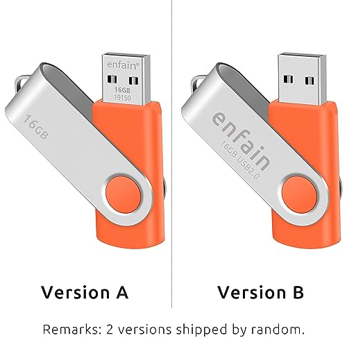 Image of 10 X Enfain 16GB Bulk USB Flash Drive Jump Zip Memory Stick 2.0 Orange, Affordable Solutions for Promotional Giveaways, Corporate Gifts, Catalogs, Software Distribution, Direct Mail Campaigns, Music