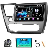 8 Core 6GB+128GB Car Radio for Honda Civic 2013-2017(Only US Version),9 Inch QLED Screen Civic Stereo with Carplay&Android Auto,WiFi,GPS Navigation,Bluetooth5.0,FM&AM Radio