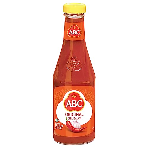 ABC Original Chili Sauce, 11.3 Oz, Spicy Sriracha Style Sambal, No MSG, Umami Flavor, Indonesian BBQ Dip Made with Chili & Garlic