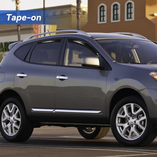 Image of Window Visors Rain Guards for 2009 2010 2011 2012 2013 Nissan Rogue, Out-Channel Window Vent Wind Deflectors Visors Shades for 2014 2015 Rogue Select