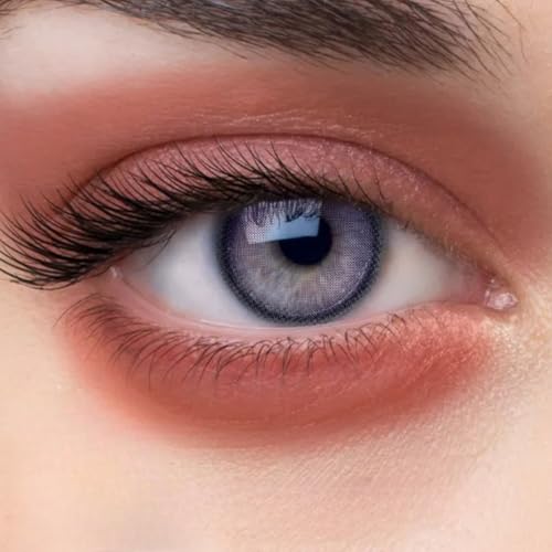 NVIDRLENS lentilles de couleur Violet naturel naturelles colorées très haute opacité Violet World + étuis à lentilles de contact I 1 paire (2 pièces) I 30 Jours I sans correction I 0,00 Dioptrien