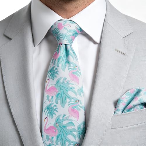 Image of Alizeal Mens 3.15'' Gradient Novelty Pattern Tie Set with Pocket Square Casual Color Tie Set