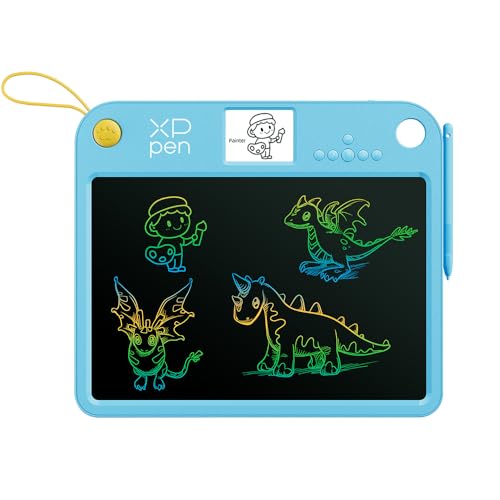 Image of XPPen Doodle Learning Board | 13.3 inch LCD Writing Tablet for Kids with 250+ Step-by-Step Lessons & Voice Learning | Educational Drawing Pad (3+ Years) - Blue
