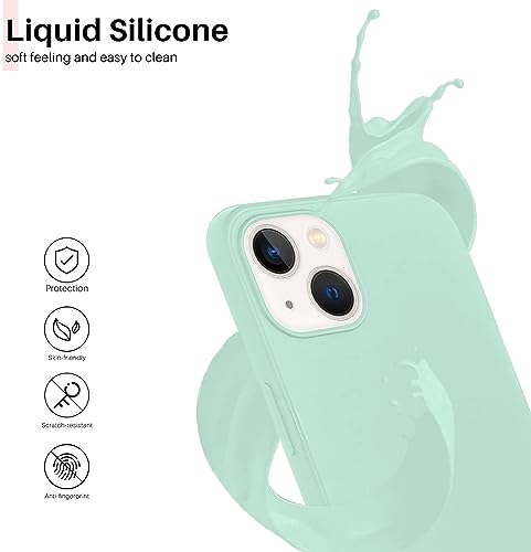 Image of NAFS Silicone Case Compatible with iPhone 14 | Camera Protect Microfiber Lining Cover | Case Cover for iPhone 14 (Mint Green)