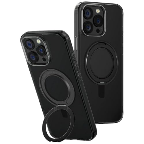 UNIQ Coque hybride SWIVIX compatible avec iPhone 16 Pro Max, avec béquille rotative à 360° (noir)