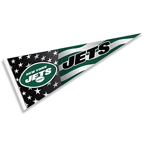 WinCraft New York Jets Nation USA Americana Stars and Stripes Pennant Banner Flag