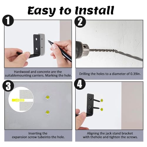Cric de levage encombrant ? Solution avec le lot de 4 supports muraux - 4