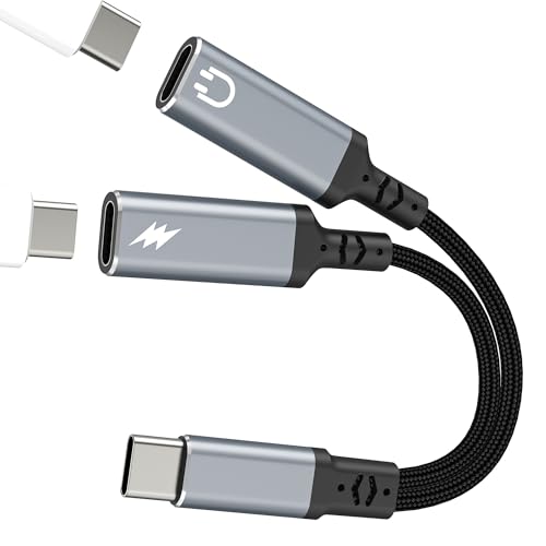 USB C�X�v���b�^�[ (2�C��1) �A�_�v�^�[ �w�b�h�z�� iPhone 17 16 15 Pro�[�d��p Type C �P�[�u���W���b�N �I�[�f�B�I�h���O�� �f���A���[�d AUX�R�[�h Apple Fast �}���`�|�[�g �J�[�w�b�h�Z�b�g iPad�p 