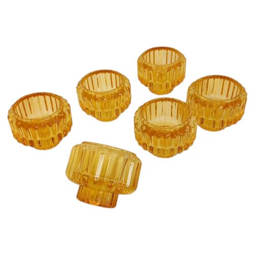 Vohocandle Conjunto de 6 lustres cônicos dourados para decoração de mesa, lustres de vidro em grandes quantidades para casamentos, jantares, festas