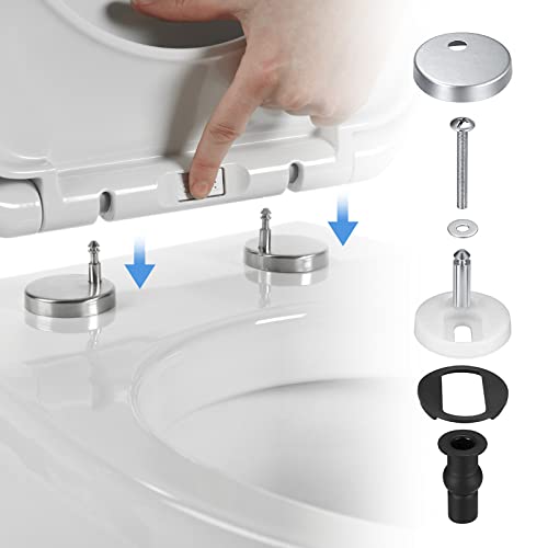 Toilet Seat Fittings, 2 Packs Quick Release Toilet Seat Fixings 45mm Diameter Soft Close Toilet