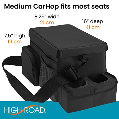 High Road Carhop Car Seat Organizer For Kids And Adults With Cup Holder Tray, Side Pockets And Cooler Compartment (Medium, Black) #TOP4