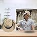 Unisex Panama Straw Hat Summer Foldable Beach Fedora UV Sun Protection for Women Outdoor Travel (US, Numeric, 7 3/8, 7 5/8, Beige)