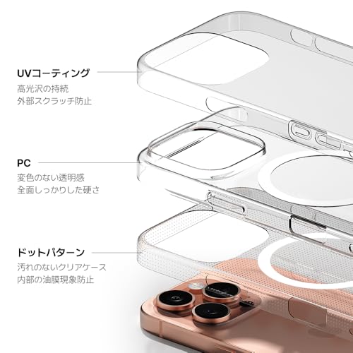 【空気のような薄さ】Sinjimoru iPhone 16 MagSafe用スマホケース、1mmの超薄型 マグセーフ対応iPhoneケース マグネット内蔵 ワイヤレス充電対応 クリアケース。M-AiroFit Basic for iPhone 16