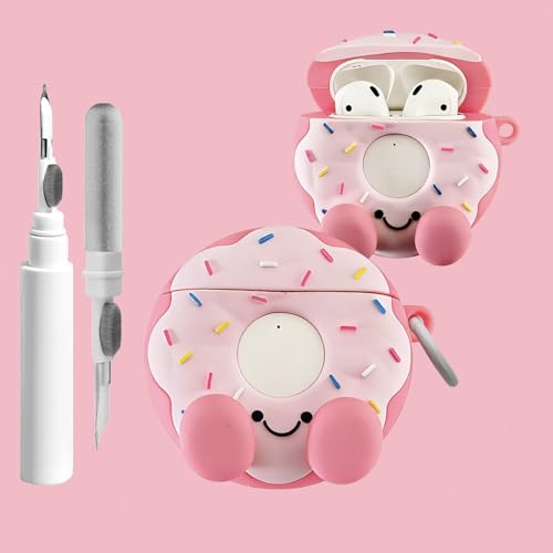 AirPods1/2�p���킢���P�[�X �N���[�i�[�L�b�g�t���P�[�X�J�o�[ Airpods�P�[�X ���f�B�[�X �����h�~�V���R��iPod 2�C���z���A�N�Z�T���[ �[�d�P�[�X �K�[���Y�L�[�`�F�[�� Airpods��1/��2����p (���킢���h�[�i�c)