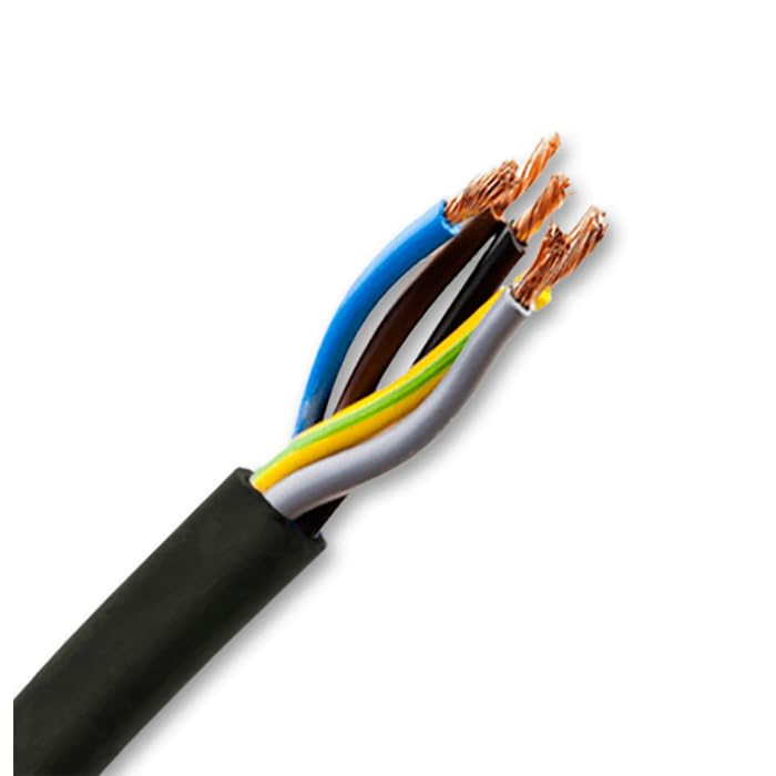 H07RN-F Heavy Duty Rubber Flexible Cable - Various Sizes & Cores (5 Core 6mm, 5 mtr)