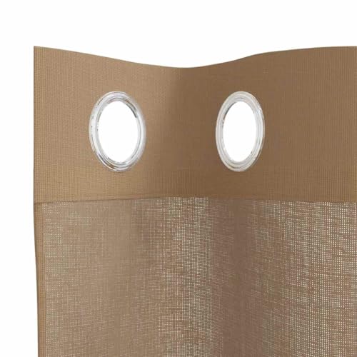 Rideaux en voile marron clair de qualité supérieure à œillets - 5